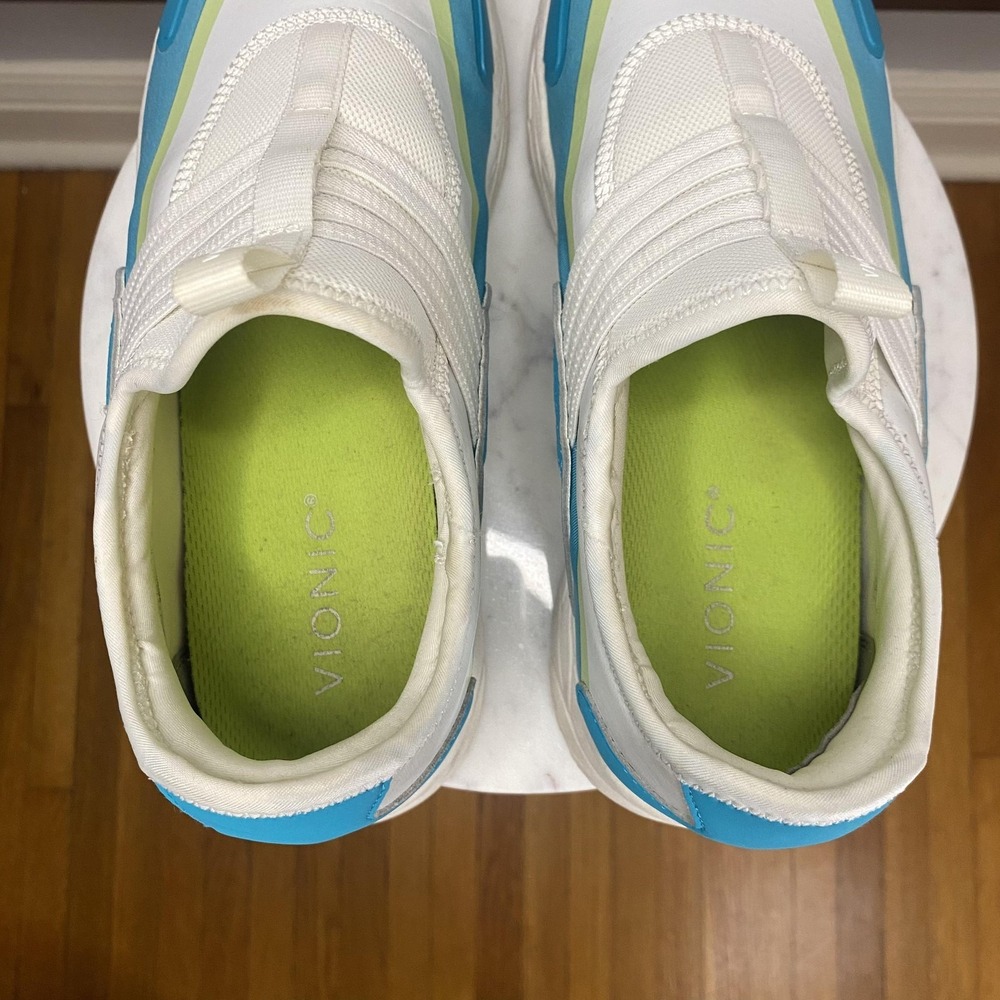 Vionic Vayda Shoes Womens Size 7.5 White Blue Slip On Walking Comfort Sneakers - Picture 8 of 11